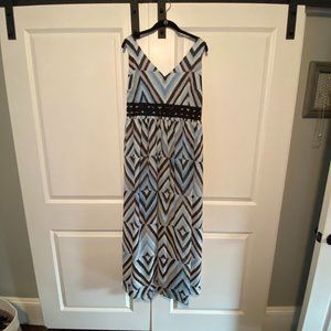 Taylor Women's Geometric Chiffon Maxi Dress 16 NWT